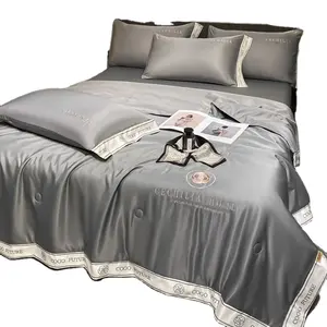Luxury Home Textile embroidered washed silk four piece set Bedding Bed Sheet Set