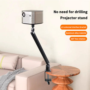<span class=keywords><strong>Support</strong></span> de projecteur à fixation sans perçage en alliage d'aluminium, rotation à 360°, <span class=keywords><strong>support</strong></span> de projecteur de bureau réglable avec interface universelle 1/4 - Product Image 1