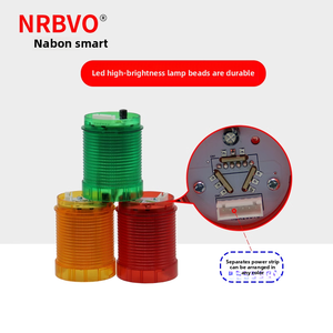 NPT5-1T-D menara lampu sinyal LED, alat mesin Multi lapisan dua bagian lampu konstan hijau merah plastik tahan air tiga warna - Product Image 2