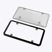 Lot de 2 protections de plaque d'immatriculation teintées fumées, cadre de protection de plaque d'immatriculation, combo de couvercles avant/arrière en plastique transparent pour le marché américain