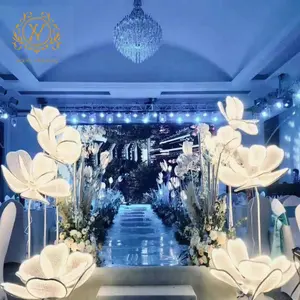 חתונה רומנטית עיצוב עלי כותרת עיצוב LED נתיב אור כביש אור לחתונה חולמנית אווירה במפעל מכירה ישירה