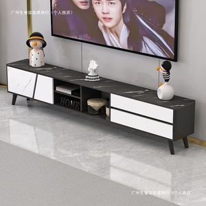 Modern Minimalist Tv Stand With Drawers White Marble Top Living Room Furniture For Small Apartment Home Use - Product Image 4