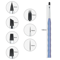 Ensemble professionnel de 7 pinceaux de manucure pour nail art, poils en nylon, manche en bambou, pour salon, peinture au gel