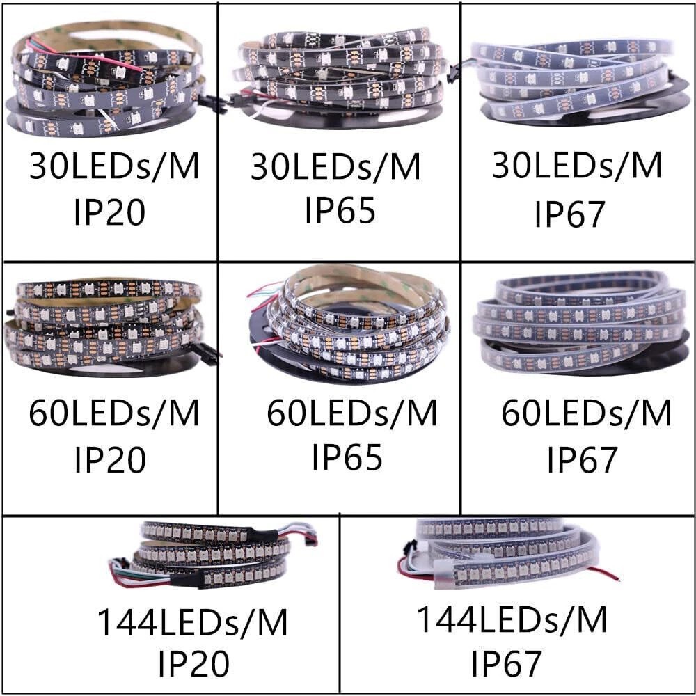 Custom 30leds/m 60leds/m 144leds/m SMD 5050 2812b Ws2812b Led Strip Light 5V RGBIC IP20/IP65/IP67 Waterproof Led Strip · image 4