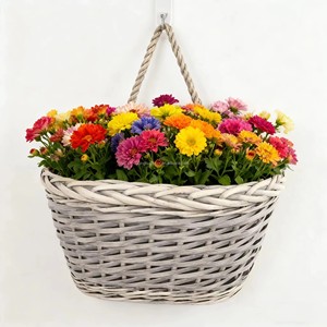 Set di cestini da appendere in vimini intrecciati a parete in stile rustico per decorazioni per la casa (3 pezzi) - Product Image 4