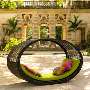 Cama redonda para exteriores, para patio, balcón, piscina, sofá cama de exterior, tumbona de <span class=keywords><strong>playa</strong></span>, silla mecedora, para guardería - Product Image 3