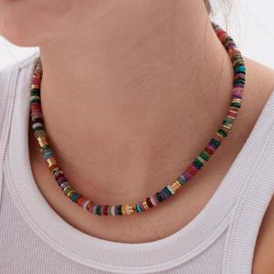 Collar Largo Bohemia de Acero Inoxidable con Baño de Oro Real de 18K PVD, No se Deslustra, con Cuentas de Cristal, Venta al por Mayor para Mujeres y Niñas - Product Image 2