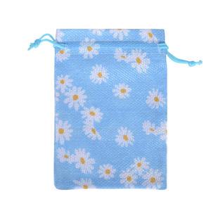 Yiwu กระเป๋าผ้าป่านลายดอกเดซี่มีเชือกผูกปากถุงใส่เครื่องประดับถุงใส่ของขวัญสำหรับตกแต่งเทศกาลคริสต์มาส - Product Image 5