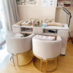 Kisen lumière luxe personnalisé couleur mesa para <span class=keywords><strong>manucure</strong></span> ongles table bureau double face <span class=keywords><strong>marbre</strong></span> <span class=keywords><strong>effet</strong></span> ongles tech bureau table et chaise ensemble - Product Image 6