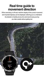 Montre connectée GPS AMOLED HK08 avec logo personnalisé, tracker d'activité pour hommes, moniteur de santé, suivi du sommeil, boussole, étanche IP67, idéale pour les voyages - Product Image 5