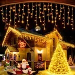 Luces de Hielo LED, Guirnalda de Luces de Hadas para Navidad, Bodas, Fiestas, Jardín, Patio, Techo, Aleros, Decoración de Árboles, Iluminación Exterior Blanca Cálida - Product Image 3
