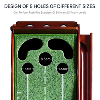 GP Mini parcours de golf extérieur/intérieur avec tapis de putting 5 trous en bois rouge Logo personnalisé Retour automatique de balle Entraîneur de putting de golf