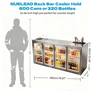 Nueleand NE-200CS Double Glass Door Hot Sale 200L Digital Display Low Noise Back bar Cooler - Product Image 3