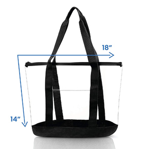 Wholesale Custom Large Clear PVC Women's <strong>Tote</strong> <strong>Bag</strong> with Transparent Logo Print Fashion Vinyl Beach <strong>Bag</strong> for <strong>Teachers</strong> and Shopping - Product Image 2