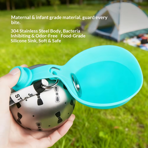 Portable 304 Stainless Steel Silicone Waterproof Pet <strong>Water</strong> Bottle Collapsible Adjustable Outdoor <strong>Dog</strong> Drinking Cup Foldable <strong>Bowls</strong> - Product Image 6