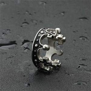 <b>Crown</b> Ring Men's Stainless Steel <b>Silver</b> Geometric Punk Style Gift Jewelry 26088 - Product Image 4