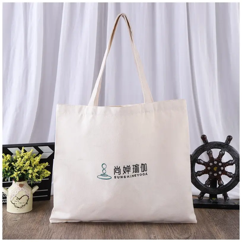 Customised Logo Reusable Custom Logo Print Shopping Organic Cotton Canvas Tote Bags