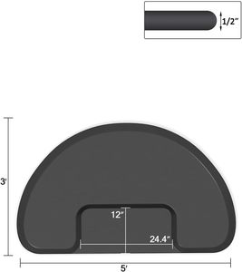 Tapete Antifatiga para Silla de Barbero, Diseño Artístico, 3 pies x 5 pies, PVC, Semicircular, 1/2 Pulgada Máquina de Cortar Pelo Profesional Negra con Ranura Cuadrada Gruesa para Salón de Belleza y Barbería - Product Image 6