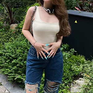 Vente en gros de hauts de sport pour femmes, d'été, sans manches, basiques, côtelés, sexy, à col rond et dos nageur, pour le sport, le fitness et le yoga - Product Image 2