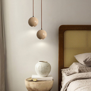 Lámpara Colgante de Estilo Japonés Wabi-Sabi de Piedra Amarilla para Dormitorio, Lámpara Colgante Creativa de Diseño Retro Nórdico para B&B - Product Image 3