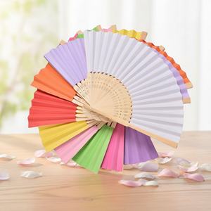 Ventilador de Mano Personalizado en Oferta, Ventilador Plegable de Bambú, Madera, Tela y Papel para Decoración del Hogar - Product Image 1