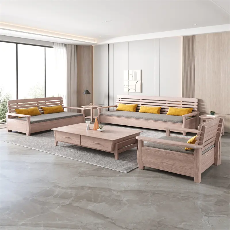 Nuovo modello di divano in legno disegni divano in legno Set mobili in legno solido nuovo modello moderno divano in legno