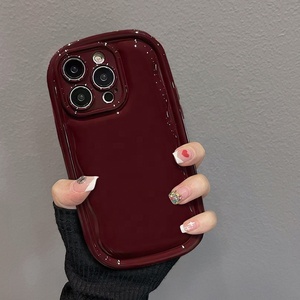Nouveau Bourgogne Doux Coussin D'air TPU Téléphone étui pour iphone 17 Pro Max Brillant Huile Ovale Conception Galvanoplastie Artisanat - Product Image 6