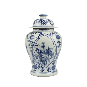 RZKT30-macetas de porcelana blanca y azul antigua, China, hecha a mano, pintada a mano, luz abierta - Product Image 1