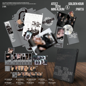 ATEEZ มินิอัลบั้มชุดที่ 15 [GOLDEN HOUR Part.6] (A/DIARY/Z VER.) ชุด 3 ชิ้นพร้อมการ์ดรูปภาพโปร่งใส-กระดาษเพลงป๊อป - Product Image 3