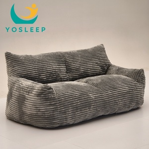 Sofa kacang kompresi desain Modern untuk ruang tamu Sofa kain Tempat duduk 3 tempat duduk busa berkepadatan tinggi nyaman - Product Image 3