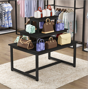 Expositor de Cosméticos Personalizado de 3 Niveles con Estructura de Acero y Madera, Expositor de Zapatos, Estante de Promoción de Ropa para Tiendas Minoristas - Product Image 6