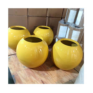 Pot de fleur en fibre de verre or Big Ball, pot de fleur rond en fibre de béton, pot de fleur en fibre de verre pour <span class=keywords><strong>jardin</strong></span> extérieur - Product Image 3