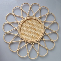 Napperons et sets de table en rotin naturel tressé, assiettes de présentation en bambou et rotin, tapis de table tissés pour mariages et locations