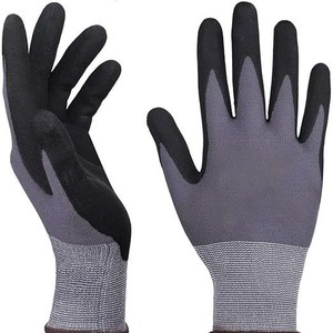 Oil Resistant Anti Slip Breathable Nitrile Textured Work <b>Gloves</b> for Construction Mechanic Workshop and Industrial Labor Use - Product Image 1
