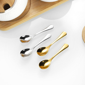 Muỗng gia vị nhỏ xíu bằng thép không gỉ 304 mạ bạc/vàng, khắc logo tùy chỉnh 7,4cm - Product Image 4