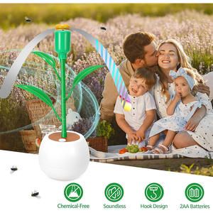 Ventilateurs de table pliables en forme de pot de fleurs, prêts à être expédiés, alimentés par deux batteries, fonctionnement silencieux pour usage domestique - Product Image 2