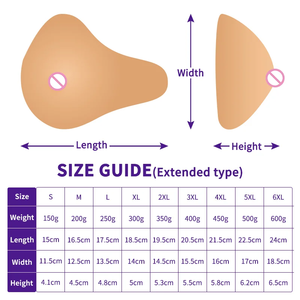 Mastektomi wanita diperpanjang jenis payudara palsu silikon bentuk prostesis untuk kanker payudara wanita pasca operasi - Product Image 6