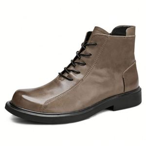 Último Modelo de Zapatos de Hombre Formales de Cuero para Negocios, con Punta Redonda, Hechos a Mano, Impermeables, para Otoño, Bodas y Ocasiones Formales - Product Image 1