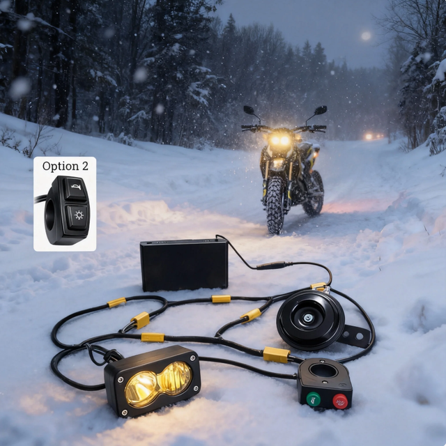 Baja Light 3 Inch LED Headlight With Horn Battery Powered Waterproof Plug Play for E Bike Bicycle