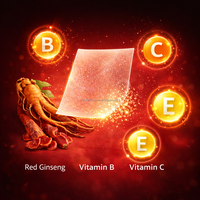Film oral soluble au ginseng rouge, compléments alimentaires à base de plantes, enrichi en vitamines pour une nutrition optimale, produit OEM
