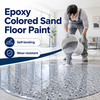 Revêtement de sol autolissant effet marbre SL-DLS en époxy avec sable coloré pour sols en béton, application au couteau et au truelle