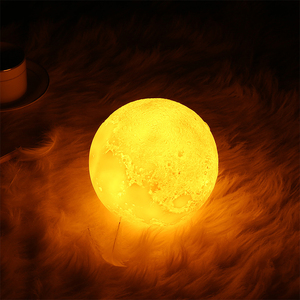 AGQ 8CM entrega rápida 3 <span class=keywords><strong>Color</strong></span> recargable cambio lámpara de luna 3D luna lámparas de luz - Product Image 6