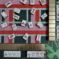 Ensemble de Mahjong Américain Doré de Noël, Quatre Couches en Acrylique, Cadeau de Luxe pour les Fêtes de Famille et les Soirées Jeux