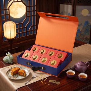 Custom Printed Elegant Rigid Cardboard <b>Magnetic</b> <b>Gift</b> <b>Box</b> Bag With Handle For Festival Dessert Cake Packaging <b>Box</b> - Product Image 2
