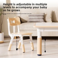 Ensemble de table et chaises durables pour la sécurité des enfants de maternelle, table de dessin et de gribouillage pour six personnes, table en plastique réglable en hauteur