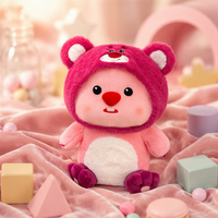 Peluche Ours en Peluche Super Doux avec Bonnet en Dentelle et Robe Vintage, Rembourrage en Coton PP, Hauteur Réglable 31-60cm, Anti-Stress, Cadeau pour Enfants