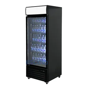 Refrigerador de bebidas frías comercial Refrigerador vertical Pantalla de puerta de vidrio Refrigerador de escaparate de refrescos para supermercado