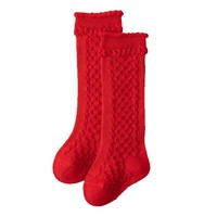 Chaussettes mi-mollet confortables en maille pour bébés filles, motif nœud et volants mignons, collection Printemps-Été