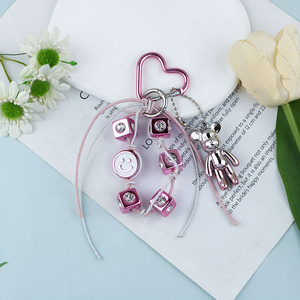 Creative Anime Resin Light Weight Colorful <b>Bear</b> Ribbon Matching Heart <b>Keychain</b> Pendant Bag Decoration Phone Ornament - Product Image 5