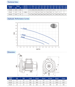 Pompe centrifuge auto-amorçante haute pression 0,75 kW 1 CV, installation rapide et pratique, directement de l'usine - Product Image 4